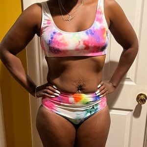 Two Piece Tye Die Bathing Suit